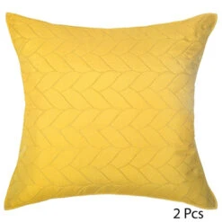 PARURE LIT 2 P. TRESSES DESSUS LIT 2 TAIES OCRE ATMOSPHERA -Accueil Décoration Boutique parure lit 2 p tresses dessus lit 2 taies ocre atmosphera 2