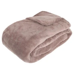 ATMOSPHERA Plaid Grand Modèle Microfibre 180x230 Cm Taupe