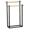 Porte Serviettes Métal Noir 2 Barres Bambou -Accueil Décoration Boutique porte serviettes metal noir 2 barres bambou