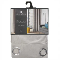 Rideau Gris Clair Lilou 140x260 Atmosphera -Accueil Décoration Boutique rideau gris cl lilou 140x260 atmosphera 2
