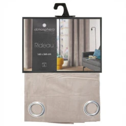 Rideau Taupe Lilou 140x260 Atmosphera -Accueil Décoration Boutique rideau taupe lilou 140x260 atmosphera 3