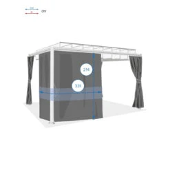 Rideaux Opaques Pour Tonnelle Belize 3,8x3m Hespéride -Accueil Décoration Boutique rideaux opaques pour tonnelle belize 38x3m hesperide 3