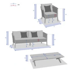 Salon De Jardin 5 Places Embruns Praline / Noisette Hespéride -Accueil Décoration Boutique salon de jardin 5 places embruns praline noisette hesperide 1 2