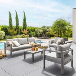 Salon De Jardin 5 Places Jauca Noisette / Gris Boisé Hespéride