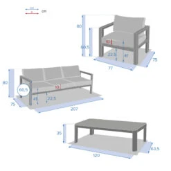 Salon De Jardin 5 Places Jauca Noisette / Gris Boisé Hespéride -Accueil Décoration Boutique salon de jardin 5 places jauca noisette gris boise hesperide 1 3