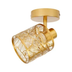 Spot Calathéa Métal Ajouré Doré Ostaria -Accueil Décoration Boutique spot calathea metal ajoure dore ostaria 3