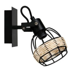 Spot Cyrus En Métal Et Rotin Ostaria