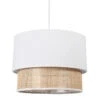 Suspension 2 Abat-jours Cannage Et Tissu Blanc Ostaria -Accueil Décoration Boutique suspension 2 abat jours cannage blanc ostaria