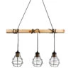 Suspension Indus Barre En Bois 3 Cordons Ostaria -Accueil Décoration Boutique suspension industrielle barre en bois 3 cordons ostaria