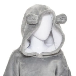 Sweat Plaid à Capuche Ours Gris Enfant Atmosphera -Accueil Décoration Boutique sweat plaid a capuche ours gris enfant atmosphera 2