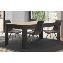 Table à Manger 160 Cm Coloris Noir Et Bois Wiva -Accueil Décoration Boutique table a manger lodz 160cm 2