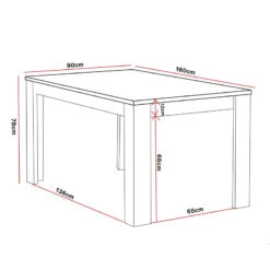 Table à Manger 160 Cm Coloris Noir Et Bois Wiva -Accueil Décoration Boutique table a manger lodz 160cm 3