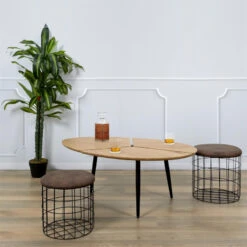 Table Basse Ovale Miller Pieds Métal -Accueil Décoration Boutique table basse ovale miller pieds metal 2