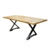 Table Bois Massif Et Pieds Métal Noir N°34 -Accueil Décoration Boutique table bois massif et pieds metal noir n34