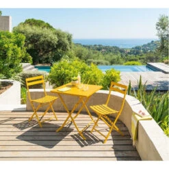 Table Carrée Pliante Greensboro 2p Jaune Moutarde Hespéride 10 Table Carrée Pliante Greensboro 2p Jaune Moutarde Hespéride -Accueil Décoration Boutique table carree greensboro moutarde hesperide 3