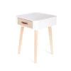 Table De Chevet Pieds Bois 1 Tiroir Blanc -Accueil Décoration Boutique table de chevet pieds bois 1 tiroir blanc