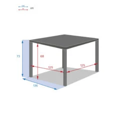 Table Carrée Fixe Piazza 8 P. Graphite Hespéride -Accueil Décoration Boutique table fixe carree piazza coloris noir graphite hesperide 3