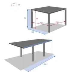 Table Piazza Extensible 8 Personnes Anthracite/graphite -Accueil Décoration Boutique table piazza extensible 8 personnes anthracite graphite 4
