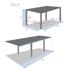 Table Rectangulaire Extensible Piazza 10 P. Graphite Hespéride -Accueil Décoration Boutique table rectangulaire extensible piazza 10 personnes graphite hesperide 5