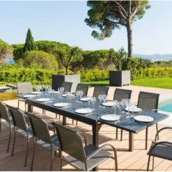 Table Rectangulaire Extensible Piazza 12 P. Graphite Hespéride 14 Table Rectangulaire Extensible Piazza 12 P. Graphite Hespéride -Accueil Décoration Boutique table rectangulaire extensible piazza 12 personnes graphite hesperide 5