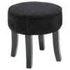 Tabouret En Velours Adriel Coloris Noir Atmosphera -Accueil Décoration Boutique tabouret adriel en velours coloris noir