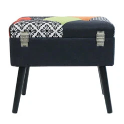 Tabouret Coffre Valise Patchwork Sur Pieds -Accueil Décoration Boutique tabouret coffre valise patchwork sur pieds 4