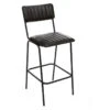 Tabouret De Bar En Cuir Noir Dario Atmosphera -Accueil Décoration Boutique tabouret de bar en cuir noir dario atmosphera