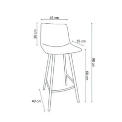 Tabouret De Bar Ozan PU Gris -Accueil Décoration Boutique tabouret de bar ozan pu gris 2