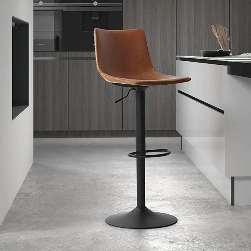 Tabouret De Bar Réglable Trevi PU Cognac 4 Tabouret De Bar Réglable Trevi PU Cognac – Image 2