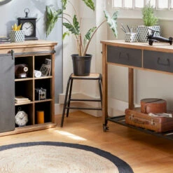 Tabouret Edena Bois Métal Atmosphera -Accueil Décoration Boutique tabouret edena bois metal atmosphera 2