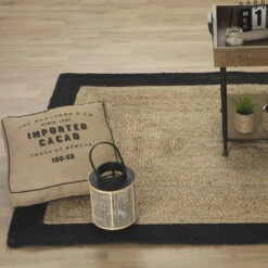 Tapis Jute Naturel Bord Noir 120x170 Atmosphera -Accueil Décoration Boutique tapis jute naturel bord noir 120x170 atmosphera 1