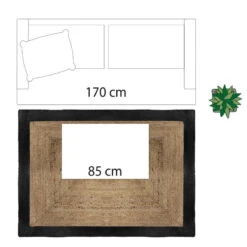 Tapis Jute Naturel Bord Noir 120x170 Atmosphera -Accueil Décoration Boutique tapis jute naturel bord noir 120x170 atmosphera 4