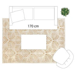 Tapis Rectangulaire Relief Feuille 160x230 Atmosphera -Accueil Décoration Boutique tapis rectangulaire relief feuille 160x230 atmosphera 1 2