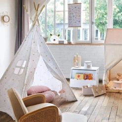 Tipi Décoratif 160 Cm Pour Enfant Blanc Atmosphera -Accueil Décoration Boutique tipi 5 pieds decoratif pour enfant blanc atmosphera 1 4