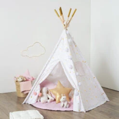 Tipi Décoratif 160 Cm Pour Enfant Blanc Atmosphera -Accueil Décoration Boutique tipi 5 pieds decoratif pour enfant blanc atmosphera 1 5