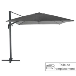 Toile Rempl. Carrée En Oléfine Anthracite Eléa Hespéride