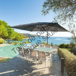 Toile Rempl. Rectangulaire En Oléfine Anthracite Eléa Hespéride 10 Toile Rempl. Rectangulaire En Oléfine Anthracite Eléa Hespéride -Accueil Décoration Boutique toile remplacement rectangulaire anthracite pour parasol elea hesperide 3