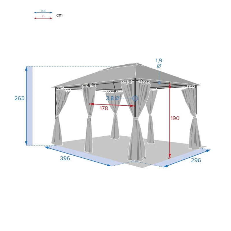 Tonnelle 3x4 M Santorini Gris Ardoise Hespéride 7 Tonnelle 3x4 M Santorini Gris Ardoise Hespéride – Image 5