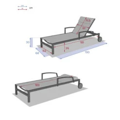 Transat Ocala Inclinable Bleu Canard/graphite Hespéride -Accueil Décoration Boutique transat ocala inclinable bleu canardgraphite hesperide 6