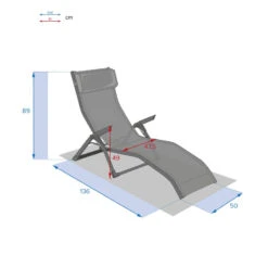 Transat 2 Positions Anthracite / Graphite Decima Hespéride -Accueil Décoration Boutique transat positions anthracite graphite decima hesperide 1 7