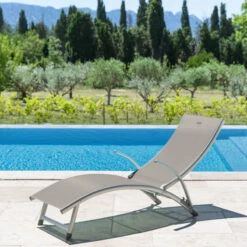 Transat Samba Pliable Et Empilable Taupe Hespéride -Accueil Décoration Boutique transat samba pliable et empilable taupe hesperide 2