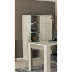 Demeyere Vitrine LED 2 Portes CANNES Chêne Champagne/béton Clair 12 Demeyere Vitrine LED 2 Portes CANNES Chêne Champagne/béton Clair -Accueil Décoration Boutique vitrine led 2 portes cannes chene champagne beton clair 3